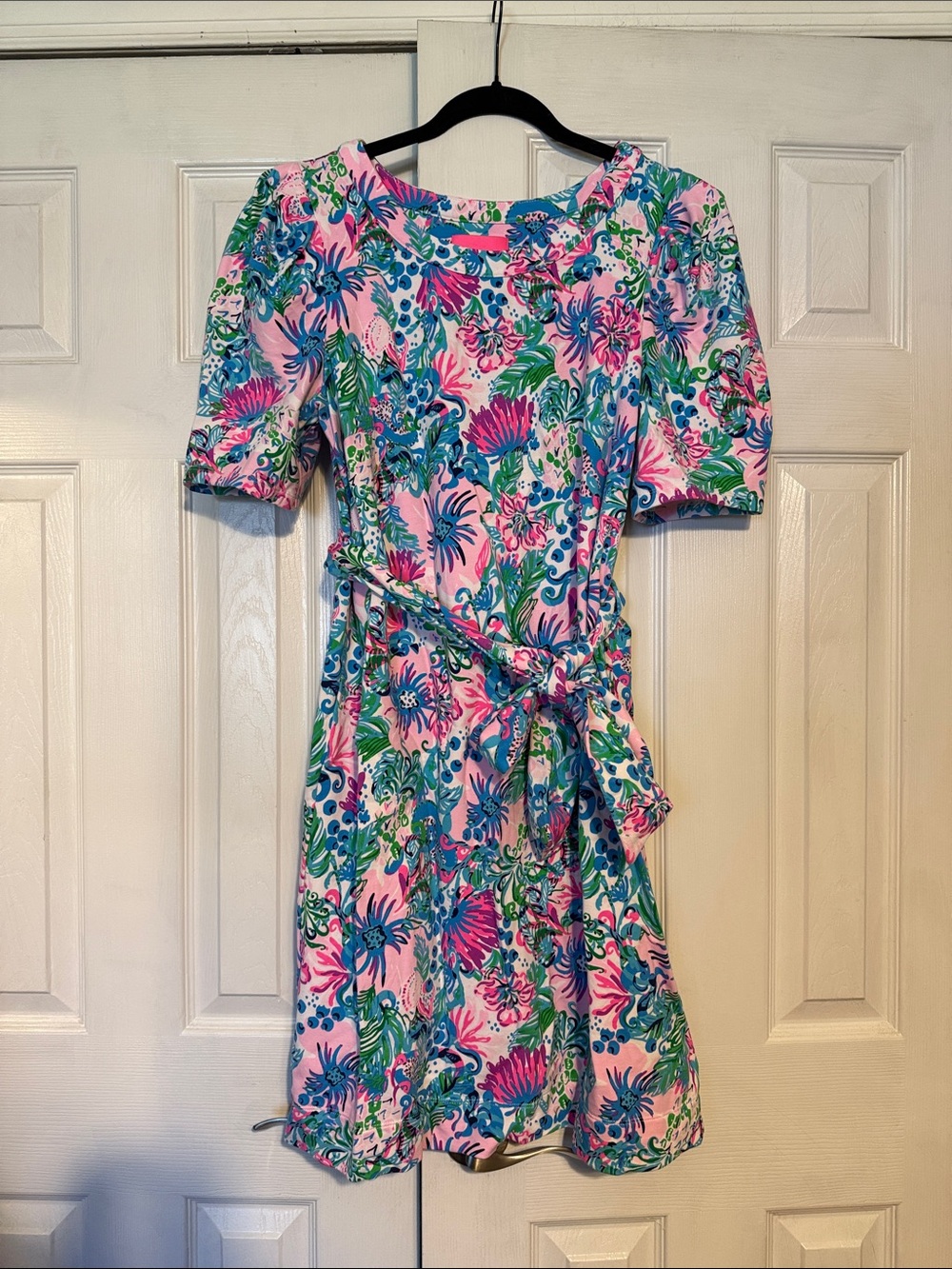 Lilly Pulitzer Harriet Elbow Sleeve Dress Mandevilla Baby Paradise Petals